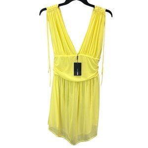 Fashion Nova mesh cover up dress yellow size XL
